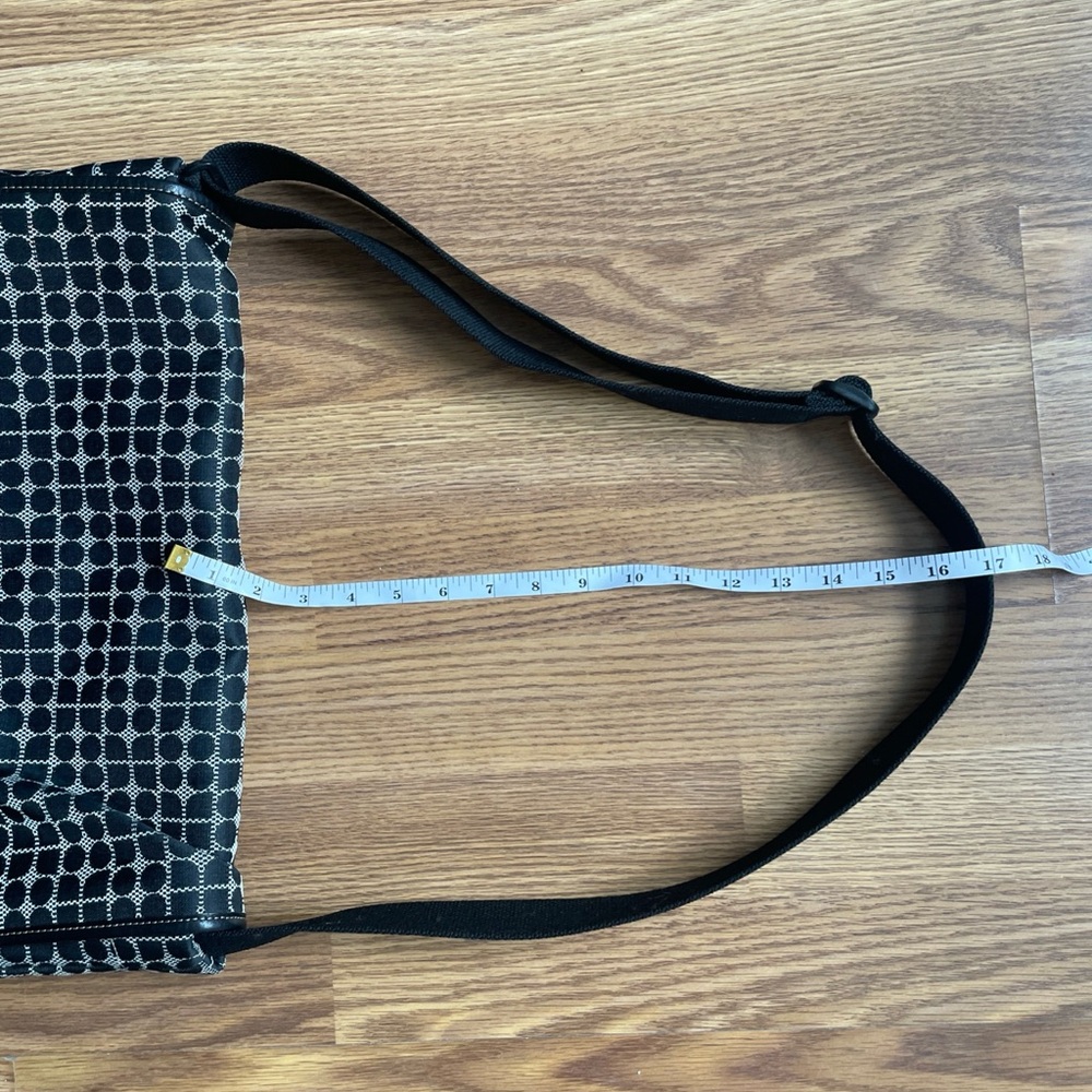 KATE SPADE Noel Jacquard Black/White Canvas Flap Messenger Crossbody Tote Bag - Picture 15 of 15